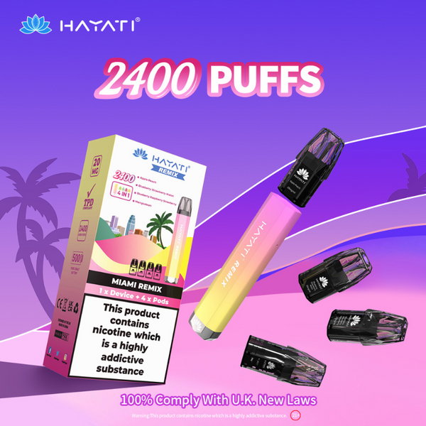 hayati remix vape Hayati Remix 2400 Prefilled Kit | 500mAh | 2400 Puffs
