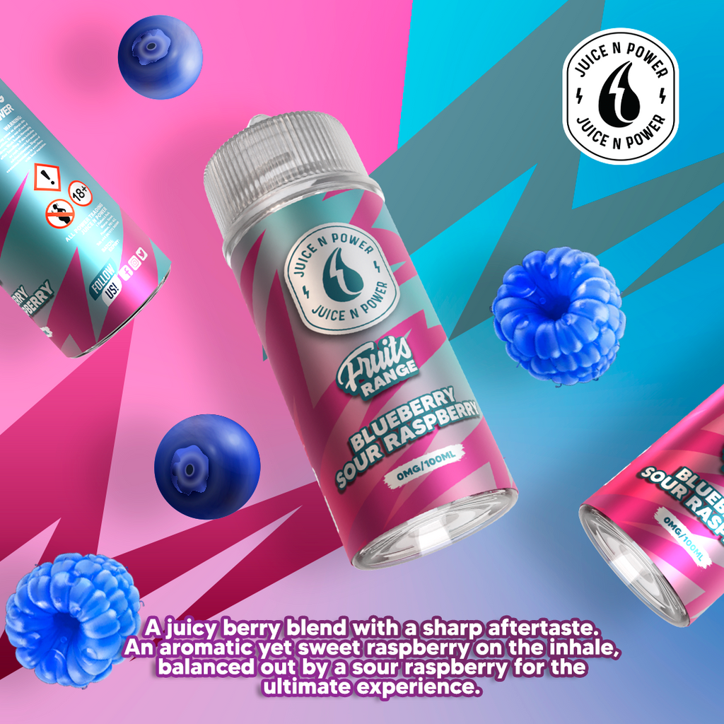 Juice N Power Fruits range 100ml + 2 Nics