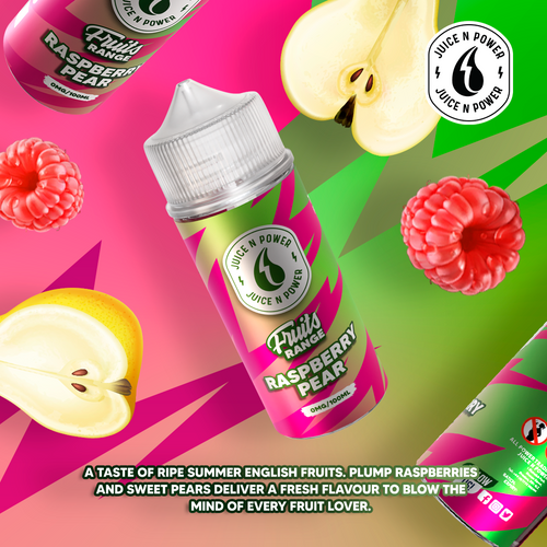 Juice N Power Fruits range 100ml + 2 Nics Juice N Power Fruits range 100ml + 2 Nics