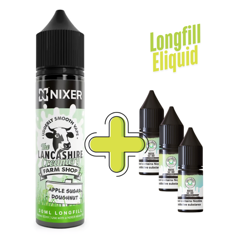 The Lancashire Creamery Longfill + 3 Salts (£8)