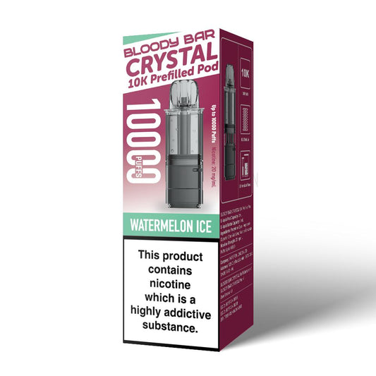 Bloody Bar Crystal 10K Prefilled Pods | £4 - Avalanche Vapes Watermelon IcePODS