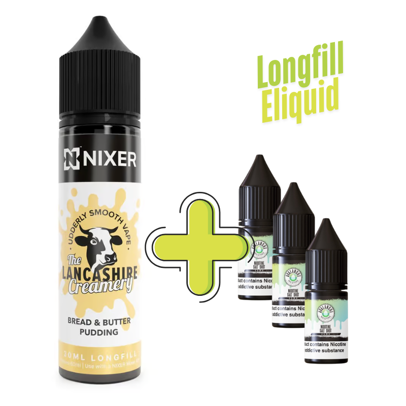The Lancashire Creamery Longfill + 3 Salts (£8)