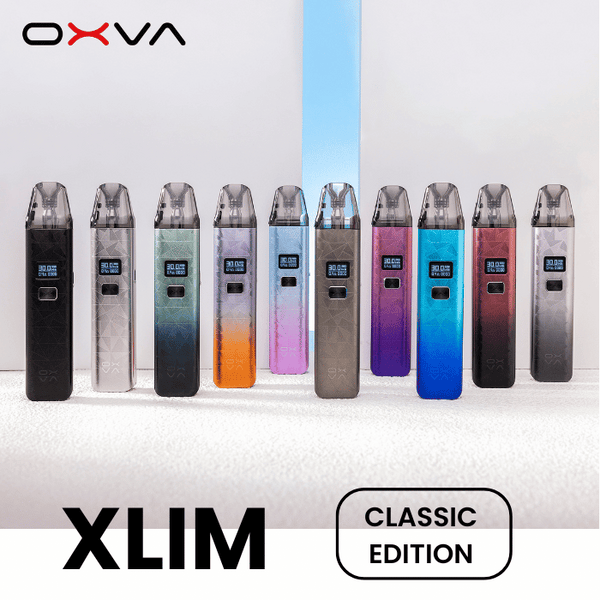 2ml Top Fill Cartridge Vape Oxva XLIM Classic Pod Kit  1000mAh, 5-30W  Adjustable, Type-C Charging, No Nicotine (Orange Silver)