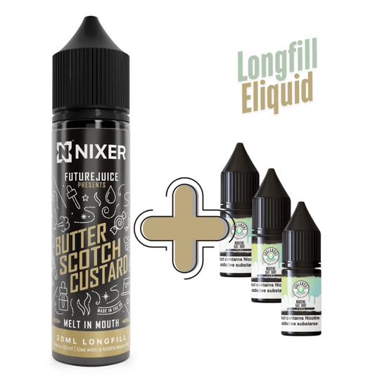 Future Juice Elixir Longfill + 3 Nic Salts | £8 - Avalanche Vapes Butterscotch Custard/ 9mg (Inc 3 Salt Shots)