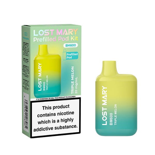 Lost Mary BM600 MINI Prefilled Kit | £3.50 - Avalanche Vapes Triple MelonKIT