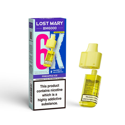 Lost Mary BM6000 Prefilled Pods | £5 - Avalanche Vapes Pineapple IcePODS