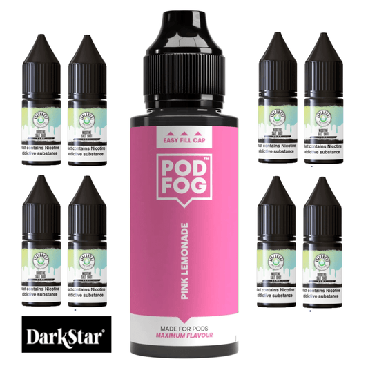 Pod Fog Longfill + 8 Nic Salts | £5 - Avalanche Vapes Pink Lemonade/ 14mg Inc 8 Salt Shots