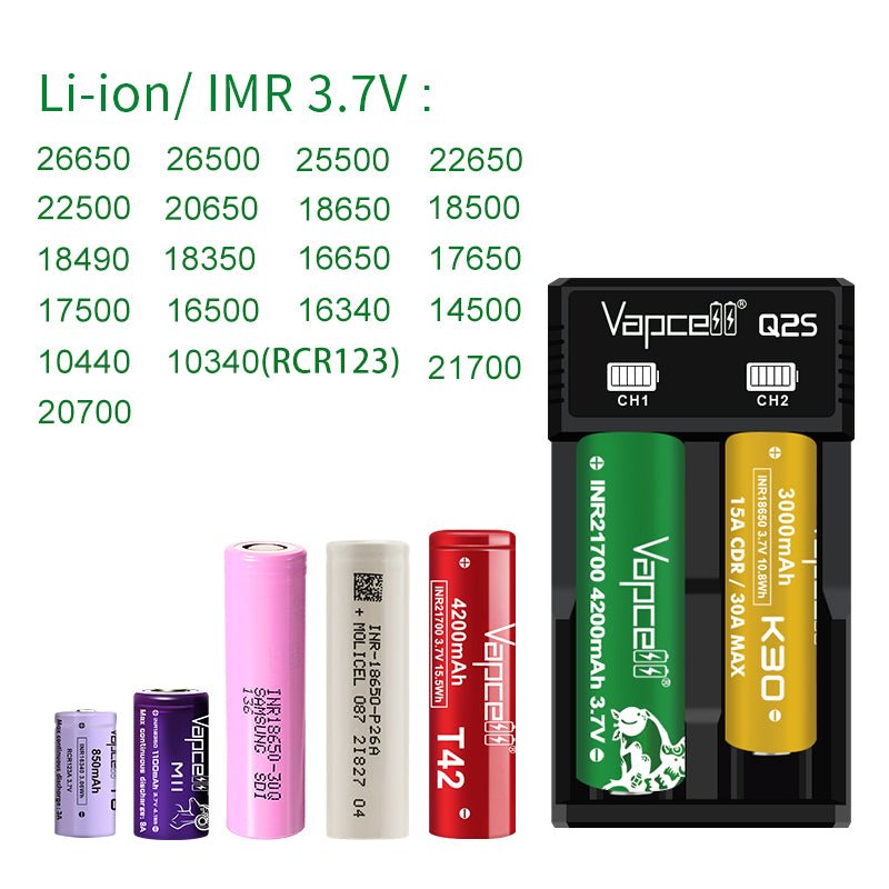 Vapcell Q2S Battery Charger £5 - Avalanche Vapes
