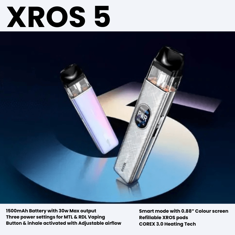 vaporesso xros 5 settings Vaporesso Xros 5 Pod Kit | 1500mAh | 30W