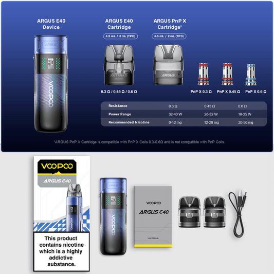 Voopoo Argus E40 Pod Kit | £19 - Avalanche Vapes Modern Red