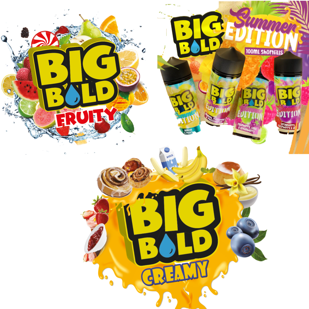 Big Bold 70/30 | 100ml + 2 Nics | £10 - Avalanche Vapes Berries & Bubblegum Delight