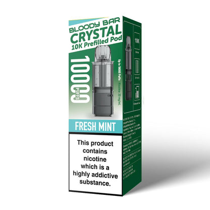 Bloody Bar Crystal 10K Prefilled Pods | £4 - Avalanche Vapes Fresh MintPODS