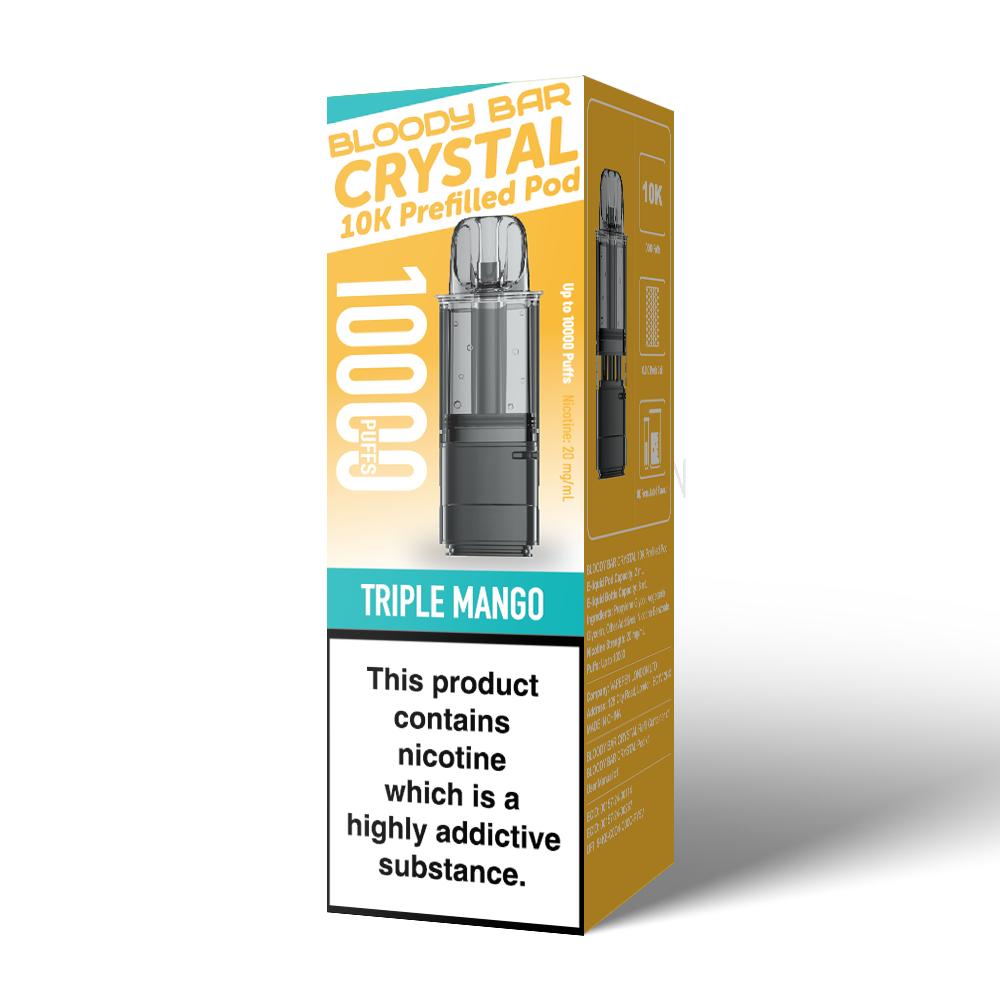 Bloody Bar Crystal 10K Prefilled Pods | £4 - Avalanche Vapes Triple MangoPODS
