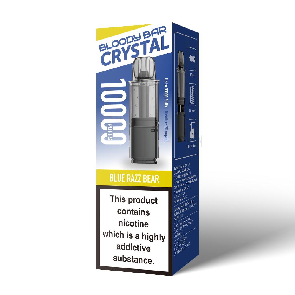 Bloody Bar Crystal 10K Prefilled Pods | £4 - Avalanche Vapes Blue Razz BearPODS
