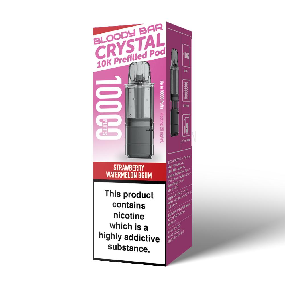 Bloody Bar Crystal 10K Prefilled Pods | £4 - Avalanche Vapes Strawberry Watermelon BubblegumPODS