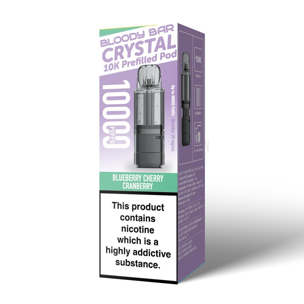 Bloody Bar Crystal 10K Prefilled Pods | £4 - Avalanche Vapes Blueberry Cherry CranberryPODS