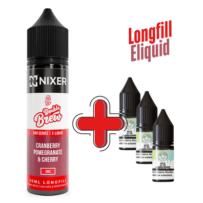 Double Brew Longfill + 3 Nic Salts | £8 - Avalanche Vapes Blackcurrant Blackberry Apple/ 9mg (Inc 3 Salt Shots)