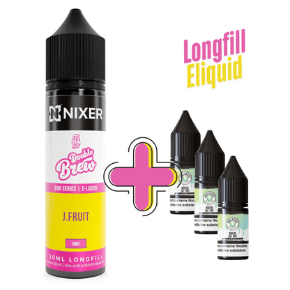 Double Brew Longfill + 3 Nic Salts | £8 - Avalanche Vapes J Fuiit/ 9mg (Inc 3 Salt Shots)