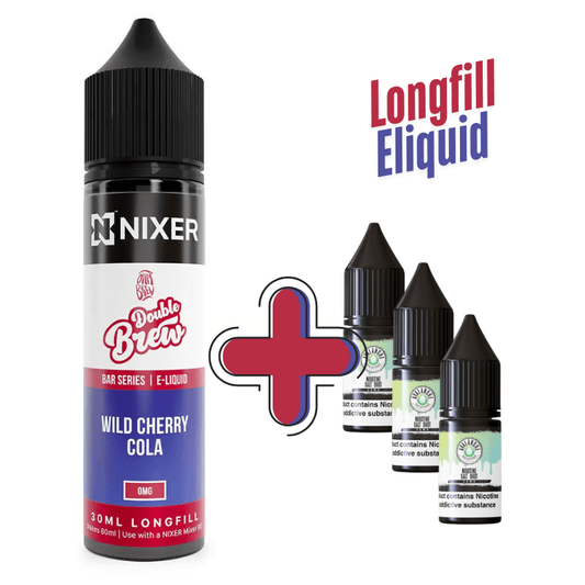 Double Brew Longfill + 3 Nic Salts | £8 - Avalanche Vapes Wild Cherry Cola/ 9mg (Inc 3 Salt Shots)