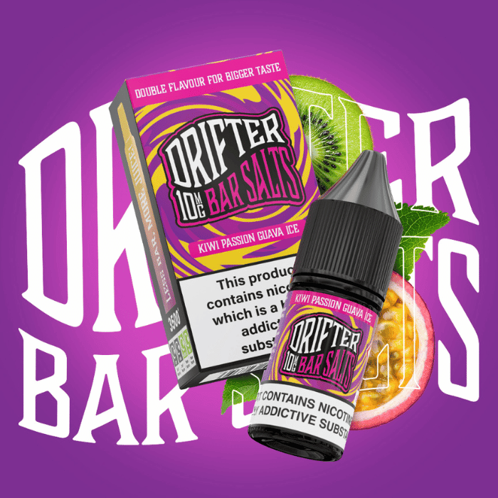 Drifter Bar Nic Salt | £1 - Avalanche Vapes Kiwi Passion Guava Ice10mg