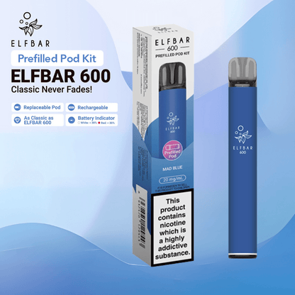 ElfBar 600 Prefilled Kit | £3.50 - Avalanche Vapes Mad BlueKIT