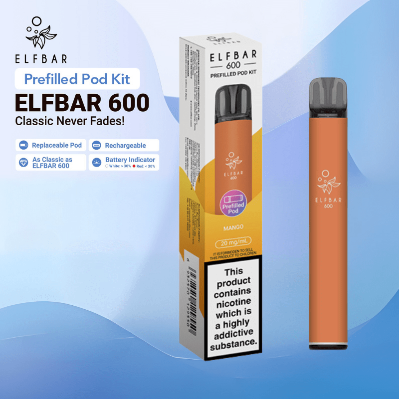 ElfBar 600 Prefilled Kit | £3.50 - Avalanche Vapes MangoKIT