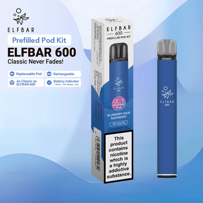 ElfBar 600 Prefilled Kit | £3.50 - Avalanche Vapes Blue Sour RaspberryKIT