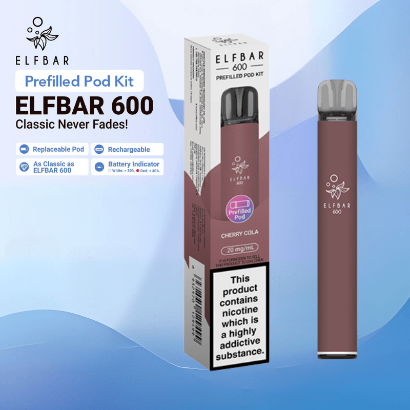 ElfBar 600 Prefilled Kit | £3.50 - Avalanche Vapes Cherry ColaKIT