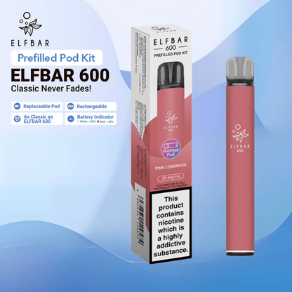 ElfBar 600 Prefilled Kit | £3.50 - Avalanche Vapes Pink LemonadeKIT