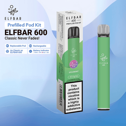 ElfBar 600 Prefilled Kit | £3.50 - Avalanche Vapes SpearmintKIT