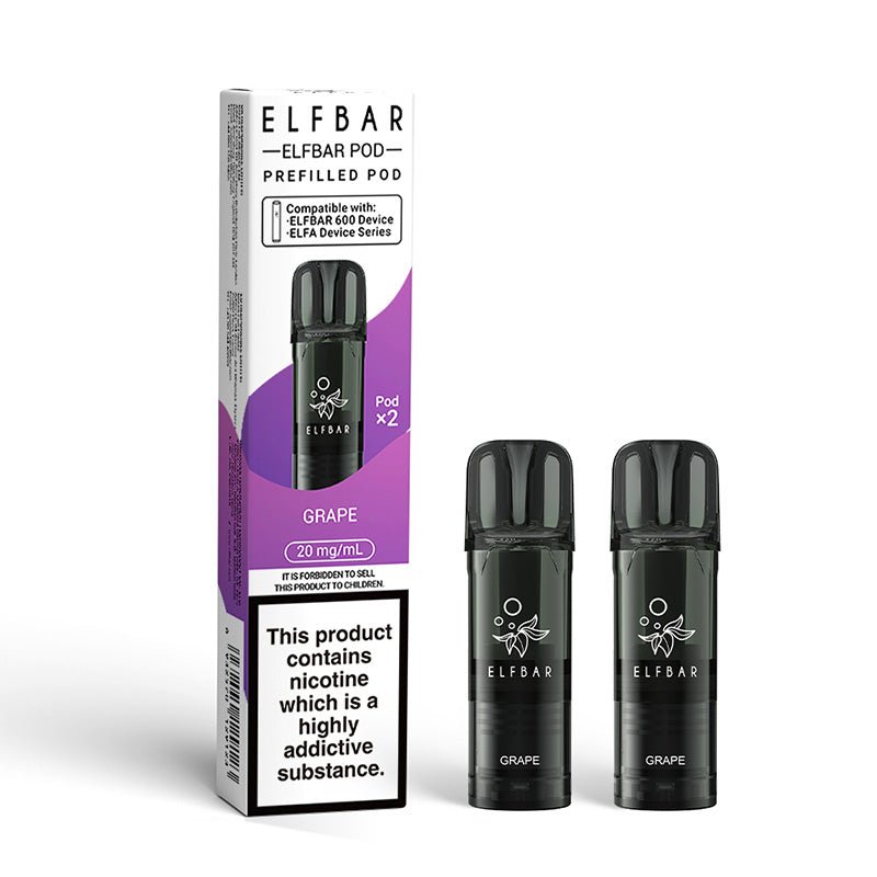 ElfBar 600 Prefilled Pods | 10 for £32 | £4 - Avalanche Vapes GrapeSINGLE