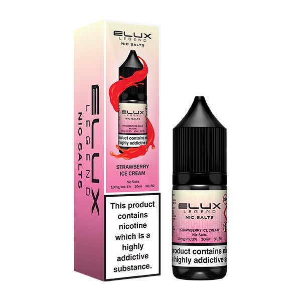 Elux Nic Salt | £1.80 - Avalanche Vapes Strawberry Ice Cream10mg