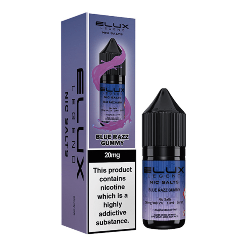 Elux Nic Salt | £1.80 - Avalanche Vapes Blue Razz Gummy10mg