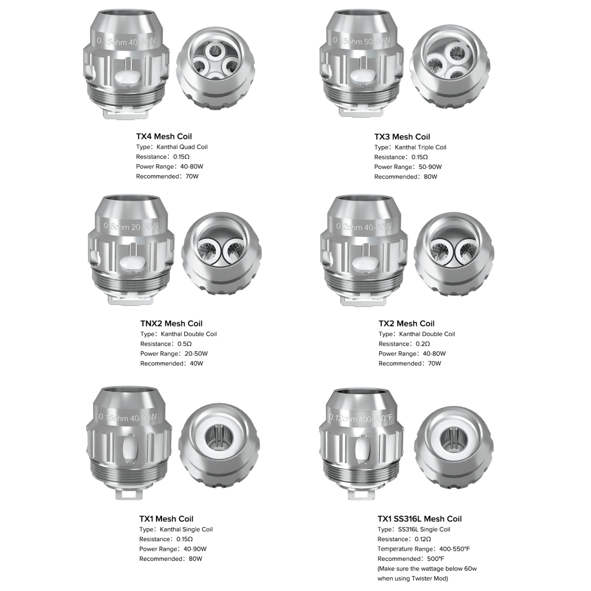 Freemax TX/TNX Mesh Series Coils | From £12 - Avalanche Vapes TX4 0.15Ohm