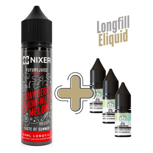 Future Juice Elixir Longfill + 3 Nic Salts | £8 - Avalanche Vapes Strawberry Kiwi watermelon/ 9mg (Inc 3 Salt Shots)