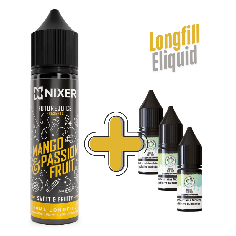Future Juice Elixir Longfill + 3 Nic Salts | £8 - Avalanche Vapes Mango Passionfruit/ 9mg (Inc 3 Salt Shots)