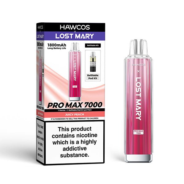 Hawcos x Lost Mary Pro Max Prefilled Kit | £6 - Avalanche Vapes Juicy PeachKIT