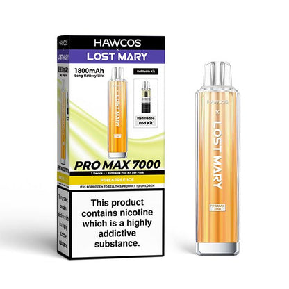 Hawcos x Lost Mary Pro Max Prefilled Kit | £6 - Avalanche Vapes Pineapple IceKIT