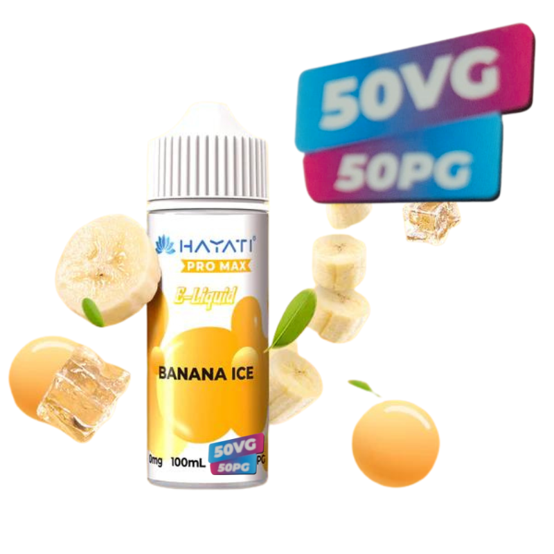 Hayati Pro Max 50/50 Shortfill | 100ml + 2 Nics | £7 - Avalanche Vapes Banana Ice _ 50/50