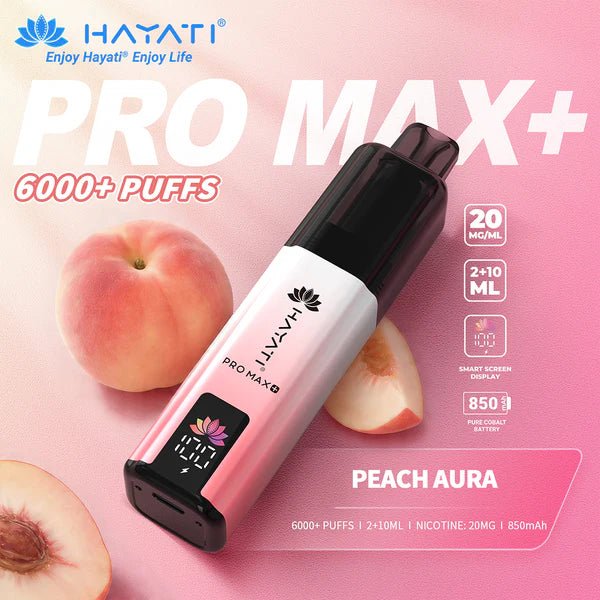 Hayati Pro Max+ Prefilled Kit | From £4 - Avalanche VapesPeach AuraKIT