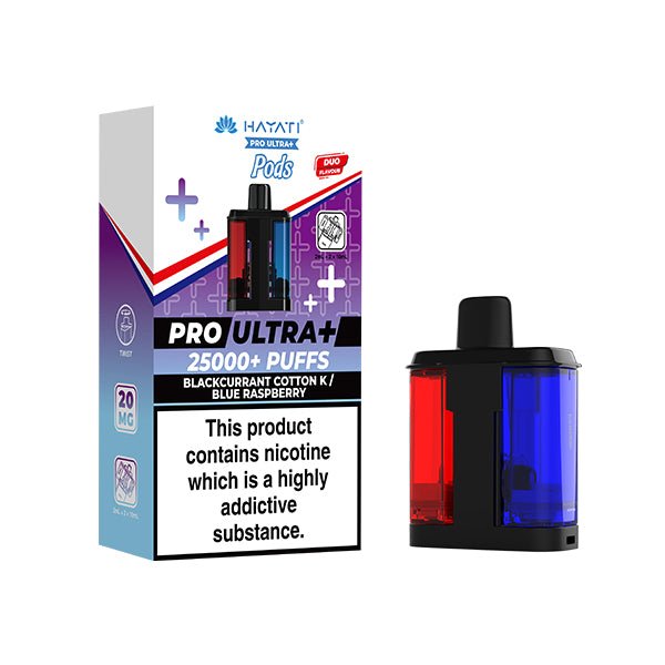 Hayati Pro Ultra+ PODS | £7 - Avalanche Vapes Blackcurrant Cotton K / Blue RaspberryPODS
