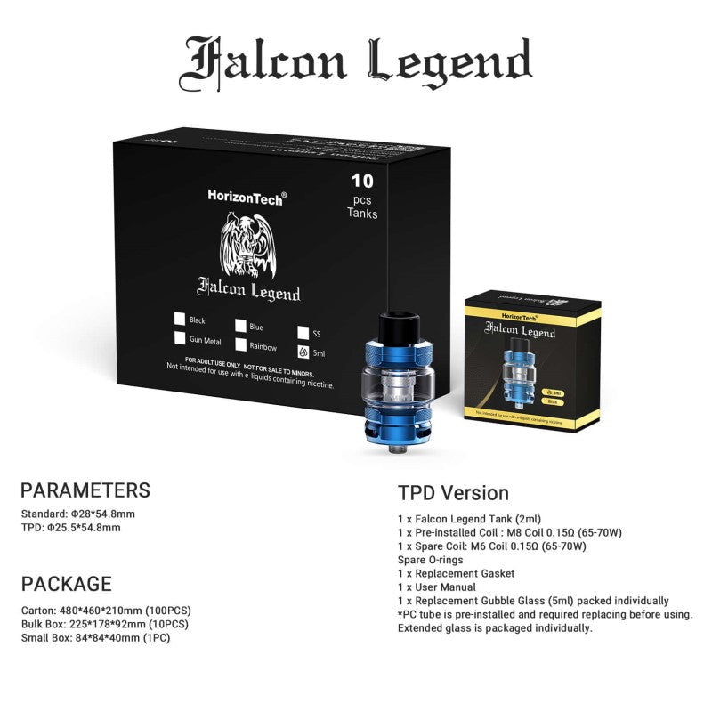 HorizonTech Falcon Legend Tank | £14 - Avalanche Vapes Blue