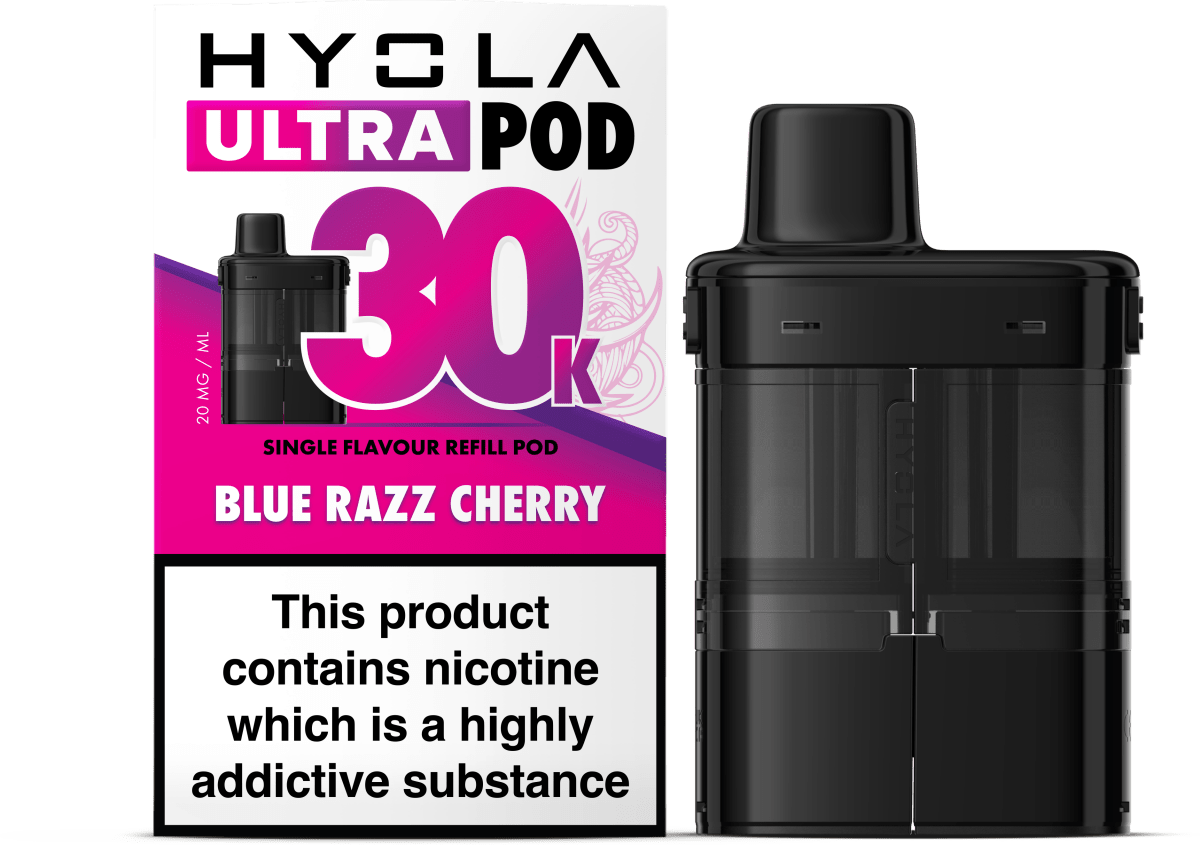 Hyola Ultra 30K Prefilled Pods | £6 - Avalanche Vapes Blue Razz CherryPODS