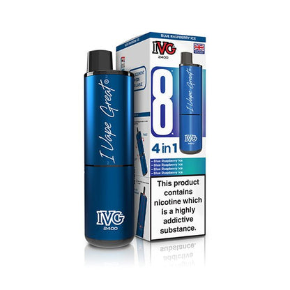 IVG 2400 Prefilled Kit | £6 - Avalanche Vapes Blue Raspberry IceKIT