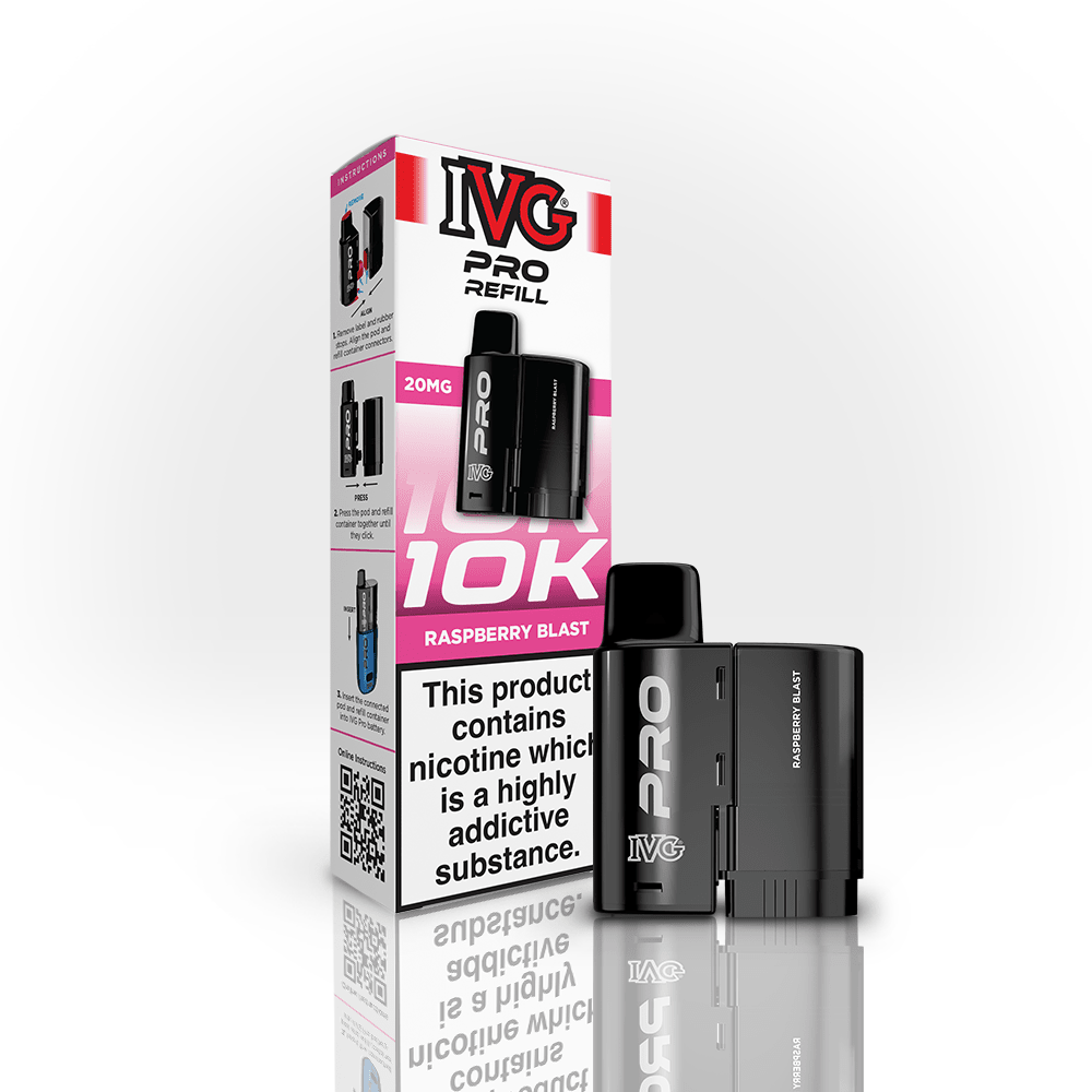 IVG Pro Prefilled Pods 20mg | £5 - Avalanche Vapes Raspberry BlastPODS