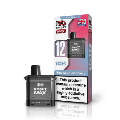 IVG Smart Max 10K Prefilled Pods 10mg | £5 - Avalanche Vapes Blue Sour RaspberryPOD 10mg