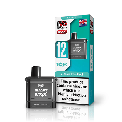 IVG Smart Max 10K Prefilled Pods 10mg | £5 - Avalanche Vapes Classic MentholPOD 10mg
