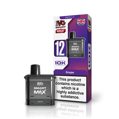 IVG Smart Max 10K Prefilled Pods 10mg | £5 - Avalanche Vapes GrapePOD 10mg