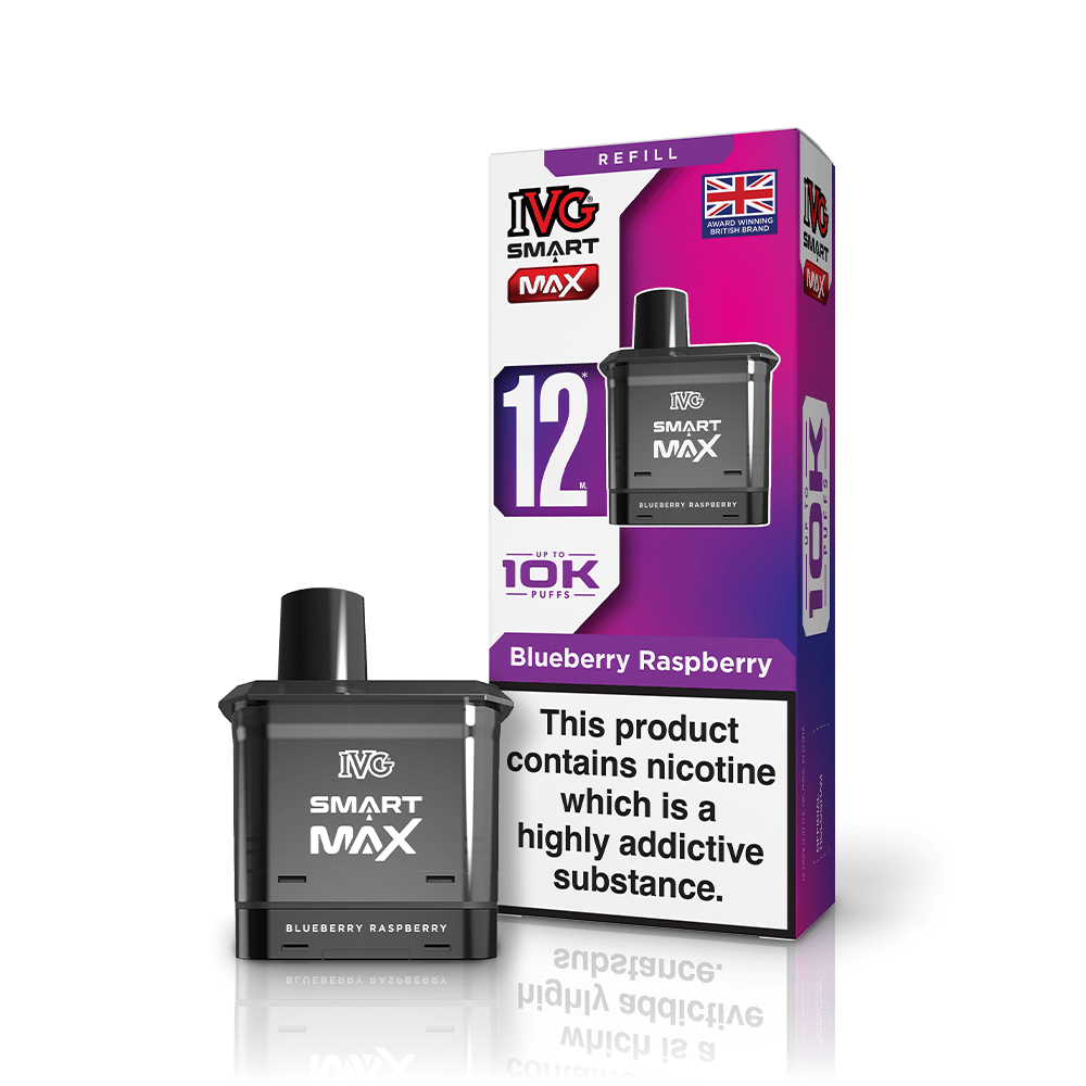 IVG Smart Max 10K Prefilled Pods 20mg | £5 - Avalanche Vapes Blueberry RaspberryPOD 20mg