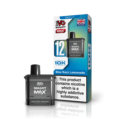 IVG Smart Max 10K Prefilled Pods 20mg | £5 - Avalanche Vapes Blue Razz LemonadePOD 20mg